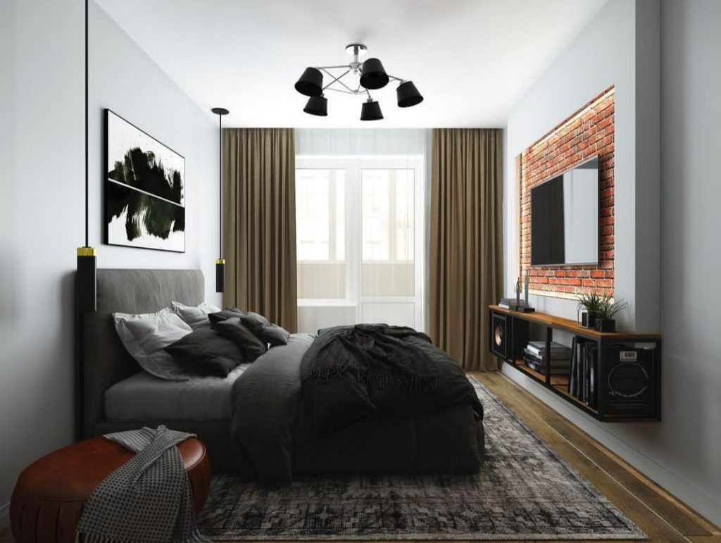 натяжные потолки в спальне